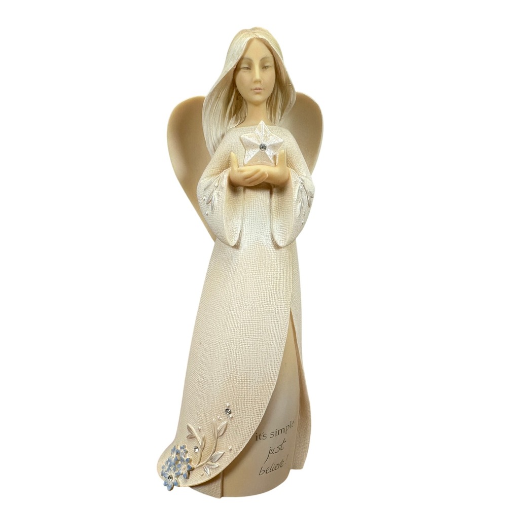 Enesco Foundations Angel Figurine Karen Hahn It's Simple Just Believe Star 2015
